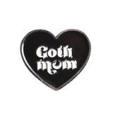 Goth Mum Black White Pin Badge