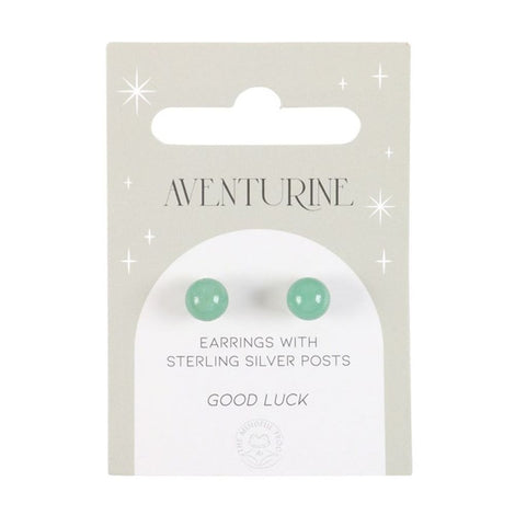 Aventurine Semi Precious Green Crystal Earrings Positivity & Good Luck