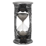 17cm Black Cat Hourglass Gothic Style Faux Silver Grey Sand 1 Minute Timer