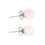 Rose Quartz Pink Semi Precious Gemstone Crystal Earrings