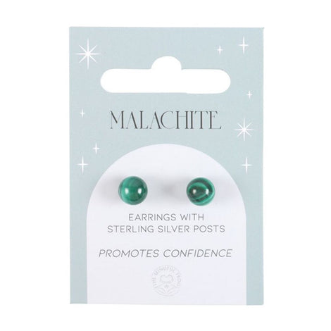 Malachite Semi Precious Crystal Earrings - Confidence & Inner Strength