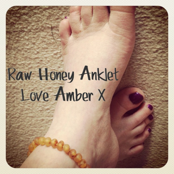 Genuine Baltic Amber & Gemstone Anklets For Adults