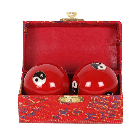 Set of 2 Red Stress Balls- Chinese Health Tool For Meditation