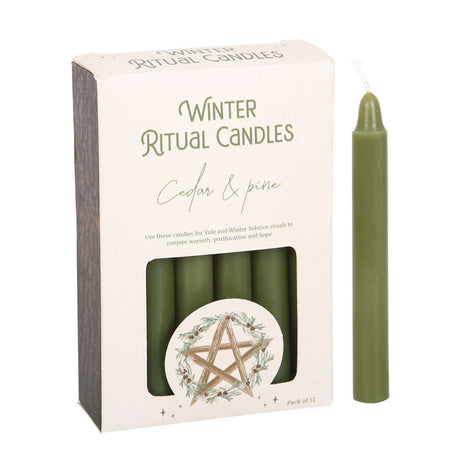 Cedar & Pine Winter Ritual Spell Candles - Yule and Winter Solstice Rituals