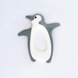 Bickiepegs Peggie the Penguin Clip-on Sensory Teething Toy - Teether Ring Toy For Babies and Toddlers for Front and Back Teeth - UK Made Bickiepegs