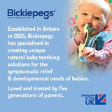 Bickiepegs Peggie the Penguin Clip-on Sensory Teething Toy - Teether Ring Toy For Babies and Toddlers for Front and Back Teeth - UK Made Bickiepegs