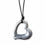 Silver Chewigem Silicone Chewing Necklace for Stimming Anxiety Reduction SPD ASD ADHD Love Amber X Baltic Amber Jewellery