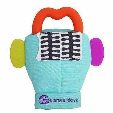 Gummee Glove Baby Teething Mitt Toy Unisex Turquoise Blue Gummee