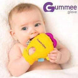 Gummee Glove Chewable Yellow Baby Teething Mitten Silicone Purple Heart Ring Gummee