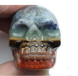 7 Chakra Skull Figurine Bonded Carved Natural Gemstones Love Amber X