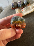 7 Chakra Skull Figurine Bonded Carved Natural Gemstones Love Amber X