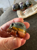 7 Chakra Skull Figurine Bonded Carved Natural Gemstones Love Amber X