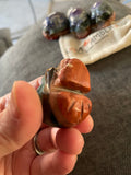 7 Chakra Skull Figurine Bonded Carved Natural Gemstones Love Amber X
