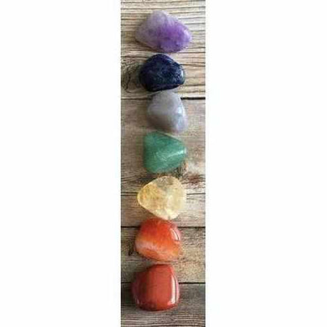 7 Chakra Stones Gift Set - Tumblestones - Gemstone Essentials Kit Love Amber X