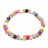 Adult Amelie Honey Baltic Amber Pink Purple Agate Stretch Bracelet Love Amber X