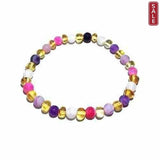 Adult Amelie Honey Baltic Amber Pink Purple Agate Stretch Bracelet Love Amber X