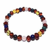 Adult Artemis Baltic Amber Citrine Rose Quartz Lapis Lazuli Stretch Bracelet Love Amber X