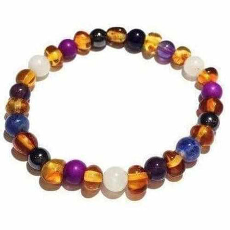 Adult Aurora Gemstones and Honey Baltic Amber Bracelet Love Amber X