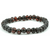 Adult Blackforest Dark Cherry Baltic Amber Stretch Bracelet Love Amber X