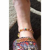 Adult Blossom Honey Baltic Amber Purple Howlite Lapis Lazuli Quartz Anklet Love Amber X