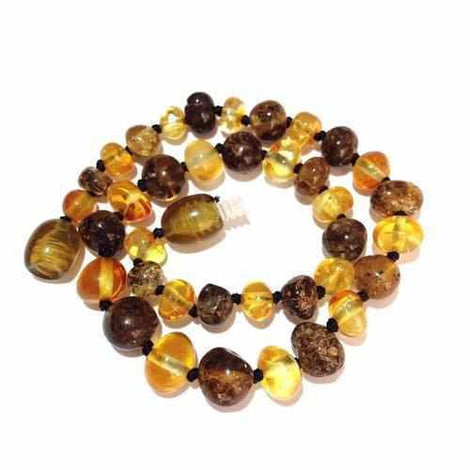 Adult Bramley Polished Green and Honey Baltic Amber Anklet Love Amber X