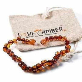 Adult Brandy Snap Cognac Baltic Amber Bracelet Love Amber X