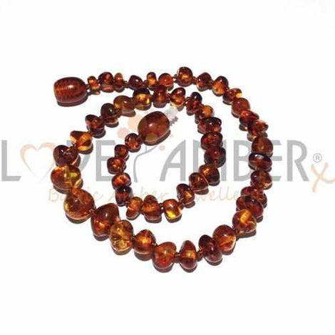 Adult Brandy Snap Cognac Baltic Amber Bracelet Love Amber X