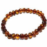 Adult Brandy Snap Cognac Baltic Amber Stretch Bracelet Love Amber X