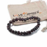 Adult Cherryaid Raw Dark Cherry Baltic Amber Stretch Bracelet Love Amber X