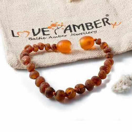 Adult Cocoa Raw Cognac Baltic Amber Bracelet Love Amber X