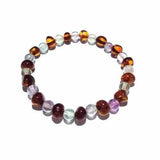 Adult Dark Brigid Cognac Baltic Amber Fluorite Stretch Bracelet Love Amber X