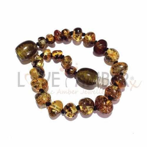 Adult Earthy Polished Rare Green Baltic Amber Bracelet Love Amber X