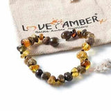 Adult Earthy Polished Rare Green Baltic Amber Bracelet Love Amber X