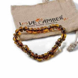 Adult Earthy Rare Green Baltic Amber Stretch Bracelet Love Amber X