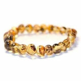 Adult Earthy Rare Green Baltic Amber Stretch Bracelet Love Amber X