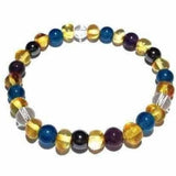 Adult Edesia Gemstones and Lemon Baltic Amber Stretch Bracelet Love Amber X