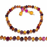 Adult Emily Honey Baltic Amber Amethyst Pink Purple Agate Anklet Love Amber X