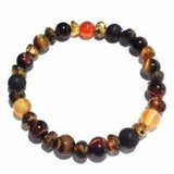 Adult Eros Lava Rock Red Tigers Eye Carnelian Green Baltic Amber Bracelet Libido Love Amber X