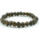 Adult Evergreen Green Baltic Amber Stretch Bracelet Love Amber X