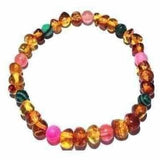 Adult Fleur Honey Baltic Amber Quartz Pink Agate Malachite Stretch Bracelet Love Amber X