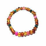 Adult Fleur Honey Baltic Amber Quartz Pink Agate Malachite Stretch Bracelet Love Amber X