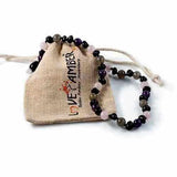 Adult Gaia Cherry Baltic Amber Amethyst Rose Quartz Labradorite Necklace Love Amber X