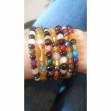 Adult Gaia Moonstone Amber Amethyst Rose Quartz Labradorite Bracelet Love Amber X