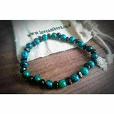 Adult Goddess Dark Cherry Baltic Amber Chrysocolla Stretch Bracelet Love Amber X