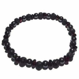 Adult Gothic Rock Baltic Amber Hematite Lava Volcanic Rock Stretch Bracelet Love Amber X