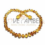 Adult Honeypot Polished Honey Baltic Amber Anklet Love Amber X