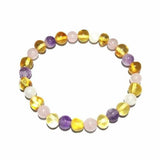 Adult Hormones Tara Moon Baltic Amber Moonstone Amethyst Rose Quartz Stretch Bracelet Love Amber X