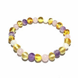 Adult Hormones Tara Moon Baltic Amber Moonstone Amethyst Rose Quartz Stretch Bracelet Love Amber X