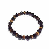 Adult Horus Gemstone and Dark Cherry Baltic Amber Stretch Bracelet Love Amber X