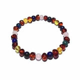 Adult Julia Baltic Amber Moonstone Citrine Lapis Lazuli Stretch Bracelet Love Amber X